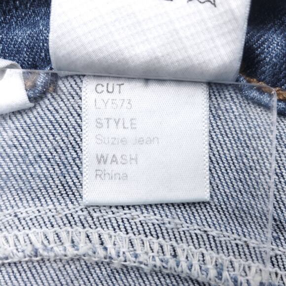 Reformation Suzie Jeans Wmns 27 Blue Med Wash Skinny Mid Rise Preppy Y2k Modern - Picture 12 of 13